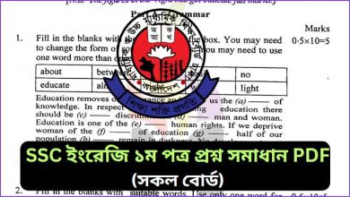 SSC ইংরেজি ১ম পত্র প্রশ্ন সমাধান ২০২৬ PDF