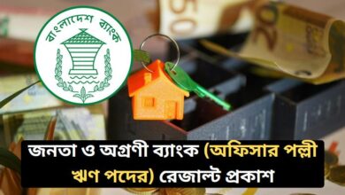 জনতা ও অগ্রণী ব্যাংক অফিসার পল্লী ঋণ পদের রেজাল্ট ২০২৬ pdf