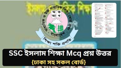 SSC ইসলাম শিক্ষা Mcq প্রশ্ন উত্তর ২০২৬